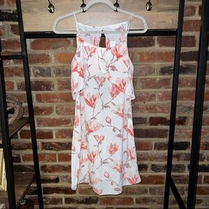 C. Wonder White and Pink Halter Sundress